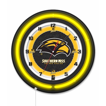 Holland Bar Stool University of Southern Mississippi 19 Double Neon Wall Clock Clk19BK
