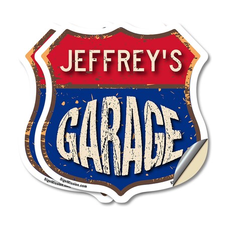 Signmission Jeffrey's Garage, 6 inch X 6 inch, Vinyl Decal, 2PK SHI-D-2PACK-6-383-JEFFREY