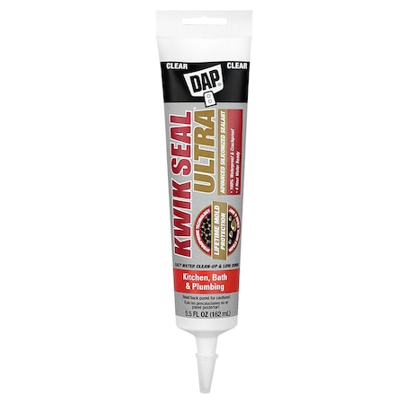 Kwik Seal Ultra 5.5 Oz Dap Clear Premium Siliconized Sealant 18915