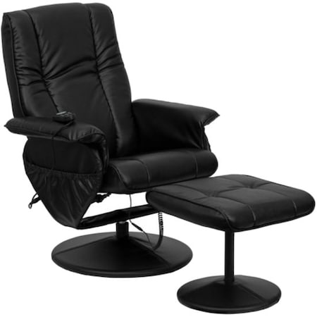 Flash Furniture Black LeatherSoft Massaging Recliner and Ottoman BT-7600P-MASSAGE-BK-GG