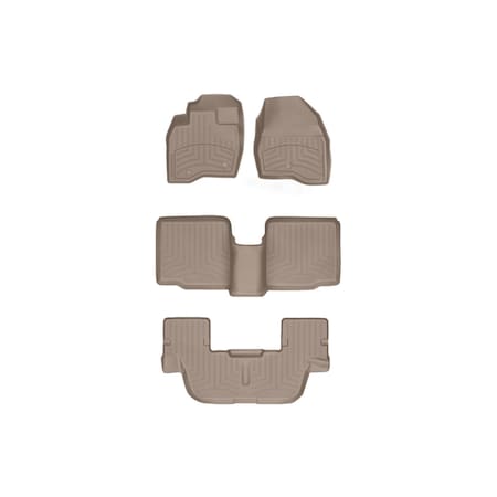 Weathertech Tan Front & Rear & Rear FloorLiner HP, 2020 - 2025 Lincoln Aviator 451576-1-2-3IM