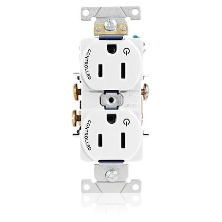 Leviton Duplex Outlet, White 15A 125V 5262-S2W