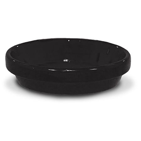 Balcony Beyond 7.75 x 1.75 in. Powder Coated Ceramic Saucer, Black, 10PK BA3253293