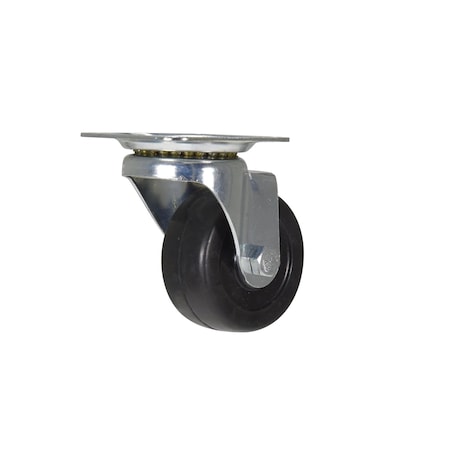 Vestil Rubber Swivel Caster 2 In. Diameter x 1 In. Width 55 Lb. Capacity Black CST-VE-2X1RU-S