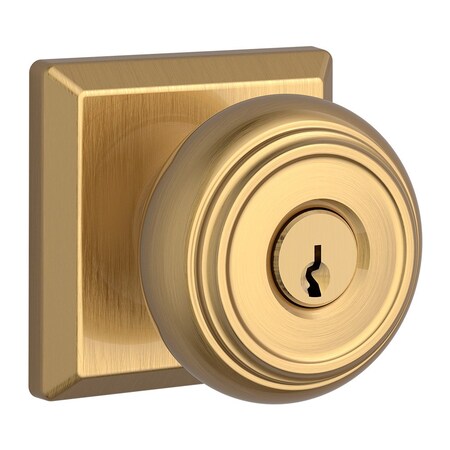 Baldwin Entry Traditional Knob and Traditional Square Rose with 6AL Latch and Dual Strike Lifetime ENTRATSR044