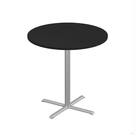 Correll Round Cafe Table, 42 in W, 42 in L, 42 in H, Particleboard Top, Black Granite SXB42R-07-98-09