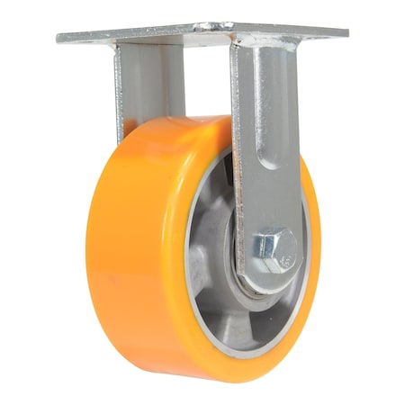 Vestil Polyurethane Rigid Caster 5 In. Diameter x 2 In. Width 990 Lb. Capacity Orange/Gray CST-VE-5X2PUA-R