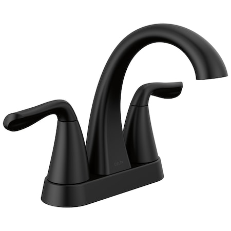 Delta Arvo Two Handle Centerset Bathroom Faucet In Matte Black 25840LF-BL