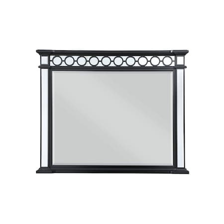 Homeroots 42" Gunmetal Wood Framed Mounted Dresser Mirror 486511