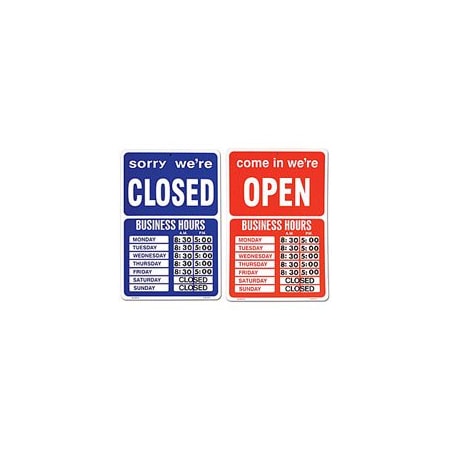 Specialty Store Services Double Sided Open Closed Sign With Numbers 4164