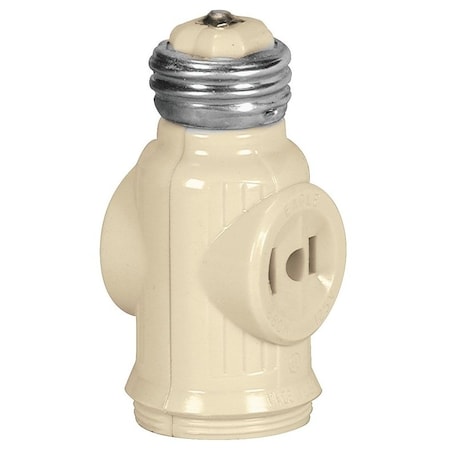 Eaton Wiring Devices Adapter, 660 W, 2-Outlet, Thermoplastic, Ivory 715V-BOX