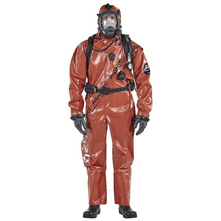 Ansell Chemical Protective Suits, Red, S 66EVO
