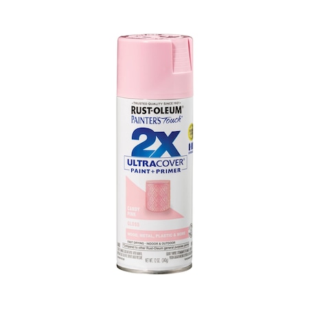 Rust-Oleum General Purpose Spray Paint, Candy Pink, Gloss, Solvent, 12 Oz 334028