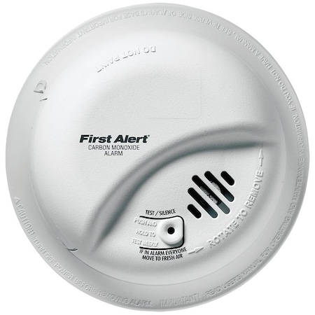 First Alert CO5120BN Carbon Monoxide Alarm, 10 ft, 85 dB, Alarm: Audible, Electrochemical Sensor CO1-W01-B12