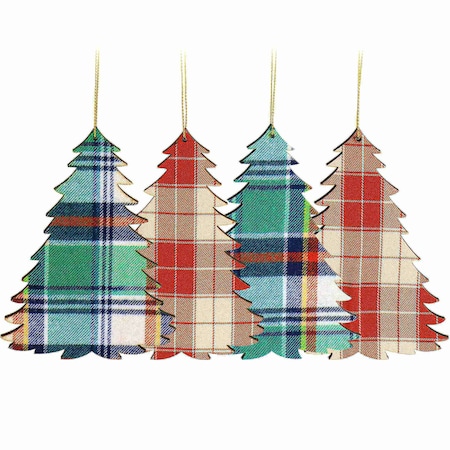 Martha Stewart Holiday Tree Ornament 4 Piece Set in Red and Green 97151.04