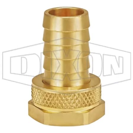 Dixon Standard Shank Garden Hose Fitting, 3/4 in Nominal, Female Garden Hose Thread x Hose Barb End Style, 5911212CLF