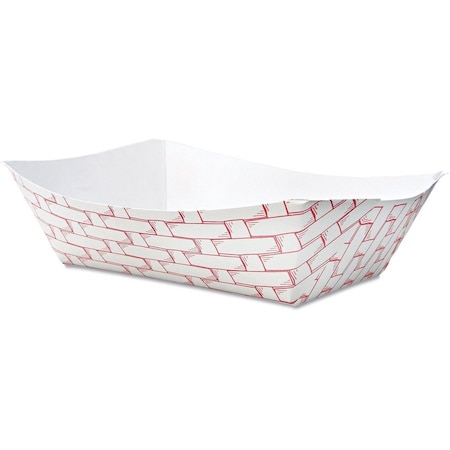 Boardwalk Paper Food Tray, 3lb., Red Weave, PK500 BWK 30LAG300