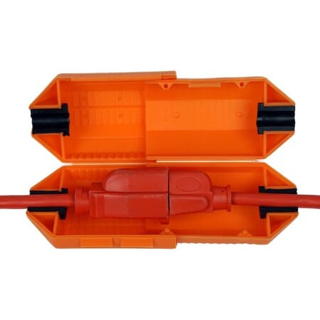 Cordsafe PLUS Extension Cord Connection Protector, Weather-Resistant Plug Cover, Fits 18-12 AWG Extension Cords, Made in USA, Orange, 1-Pack 2358
