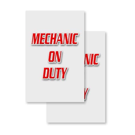 Signmission Mechanic On Duty, Vinyl Decals Only 24 Inch x 36 Inch, Vinyl Decal, 2PK DSB-2436-2PACK-Mechanic On Duty