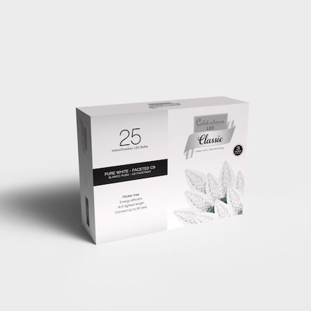 Celebrations Classic LED C9 Pure White 25 ct String Christmas Lights 16 ft. 11-06015A