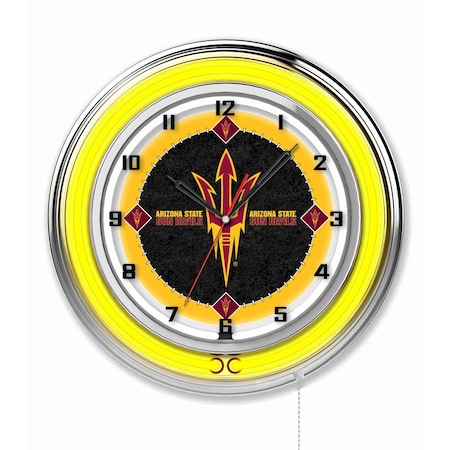 Holland Bar Stool Co Arizona State University Double Neon 19" Clock Pitchfork Clk19ArizSt-F