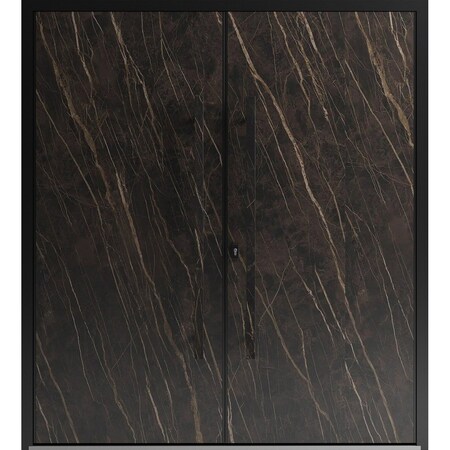 Vdomdoors Aluminum Double Doors Dekton 0118 Natural Noir Entry Door Painted (W72xH96) Right hand Outswing DEKTON0118DEXD-NOIR-W72xH96-RH-O