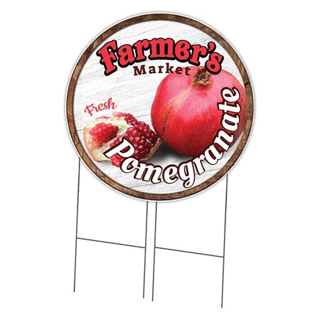 Signmission Farmers Market Pomegranate Double Sided Corrugated Plastic Circle Yard, C-36-CIR-DS-WS-Pomegranate C-36-CIR-DS-WS-Pomegranate
