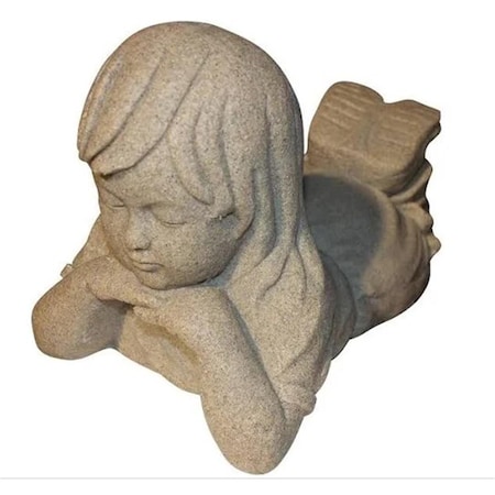 Emsco Group Emsco  16 in. Natural Stone Appearance Day Dreaming Girl Statue, Sand 2248-1W