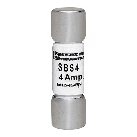 Mersen Fuse, 1 3/8 in L, 600 V AC, 4 A SBS4