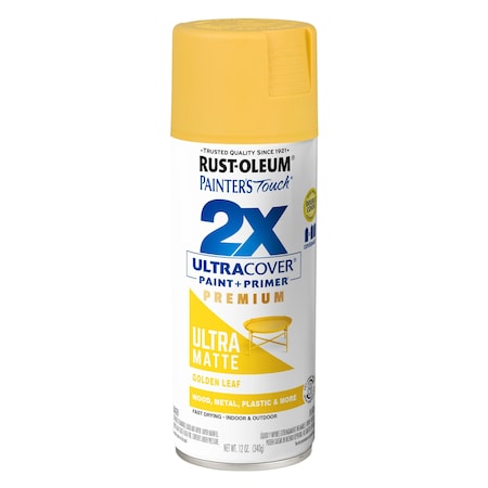 Rust-Oleum Spray Paint, Golden Leaf, Matte, Solvent, 12 Oz 331186
