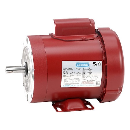 Leeson Farm Duty Motor, Capacitor-Start, 1/2 HP, 115/230V AC, 1,725 Nameplate RPM, 56C Frame 116486.00