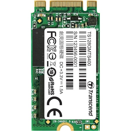 Transcend Information SSD/128GB, M.2 2242 SSD, SATA3, MLC / 40.0mm x 22.0mm x 3.5mm / lesen: 560MB/s, schreiben: 160MB/s TS128GMTS400