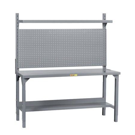 Little Giant Heavy-Duty Packaging Table with Pegboard Panel & Shelf WST2-3048-AH-WPB-SHLF