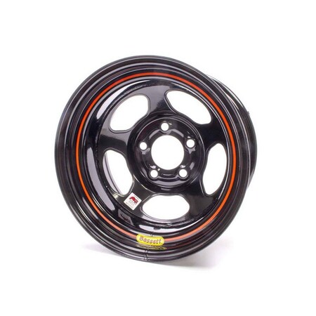 Bassett 58A51I IMCA Inertia Wheel - 15 x 8 in. - 5 x 5 in. - Black - 1 in. Back Spacing - 19 lbs BAS58A51I