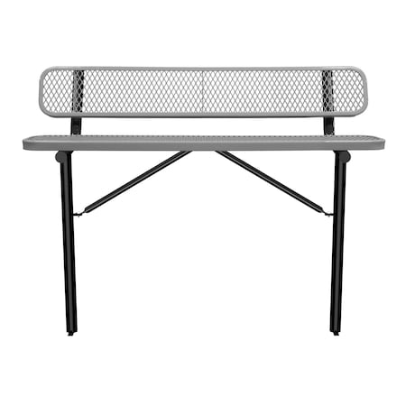 Leisure Craft Bench/Back, Ingroud Mount, 6ft., Gray B6WBIG-GRAY