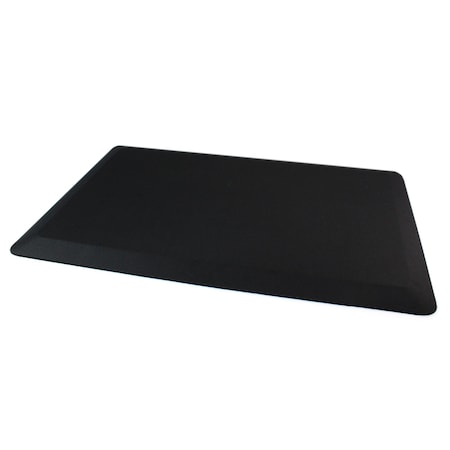 Floortex Antifatigue Mat, 24 in L x 16 in W, 0.8 in Thickness, Polyurethane with Polyester cover, Black CC1624BLK