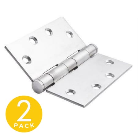 Global Door Controls 4.5 in Leaf W x 4.5 in Leaf H, Silver CS4545BB-32D-M