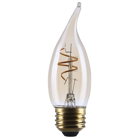Satco 3.5 Watt CA11 LED 2000K CCT Medium Base Clear Glass Amber Coil Filament Dimmable 120 Volt S14224
