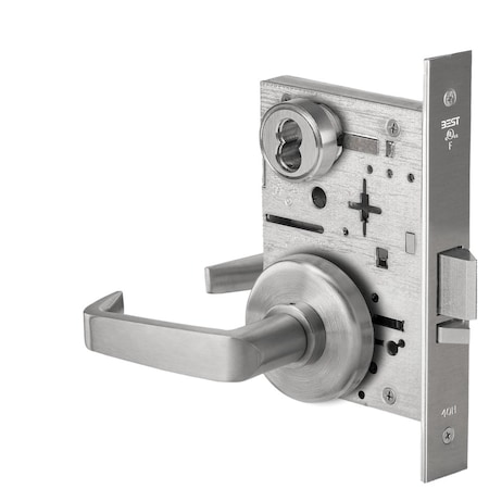 Best Fail Secure, 12V, Electrified Mortise Lock, 15 Lever, H Rose, Satin Chrome 45HW7DEU15H62612V