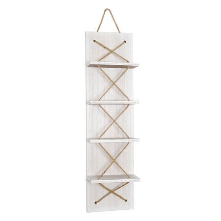 Homeroots 4" White Wood Entertainment Organizer 661175