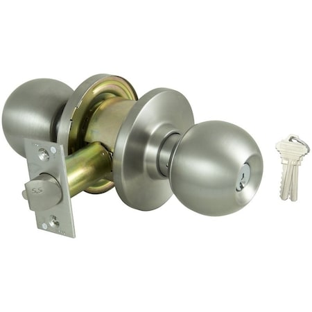 Prosource Entry Knob, Stainless Steel, SC1 Keyway, 2 Grade C360BV-PS