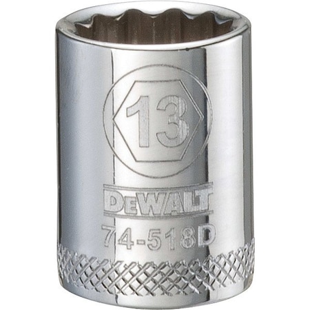 Dewalt Socket, 12 pt, 3/8in, 13 mm DWMT74518OSP