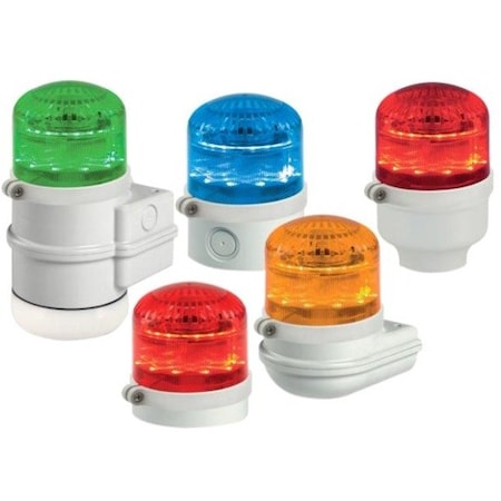 Federal Signal Beacon Warning Sounder Light, Amber, 3 29/32 in Lens Dia., 3 7/16 in Height, Polycarbonate Lens SLM600A