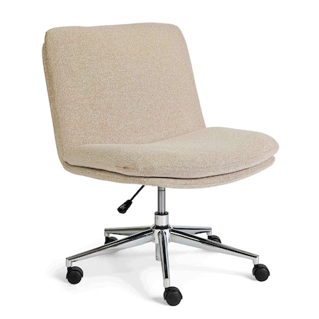 Martha Stewart Eloise Upholstered Office Chair in Grey White/Polished Nickel CH-232196-2-GW-MS
