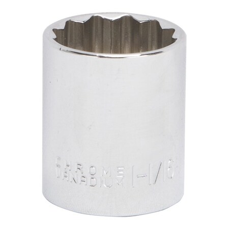 Vulcan Drive Socket, 1-1/16 in Socket, 1/2 in Drive, 12-Point, Chrome Vanadium Steel, Chrome, MT6521348 MT6521348