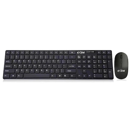 4Xem RF Wireless Plus USB QWERTY English Keyboard, Black 4XWLSKMS1