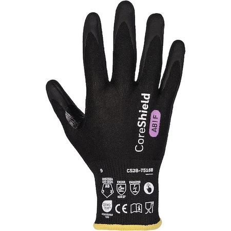 Pip Global Safety Cut Protection Gloves, Black, 10", PR CS28-7518B-10