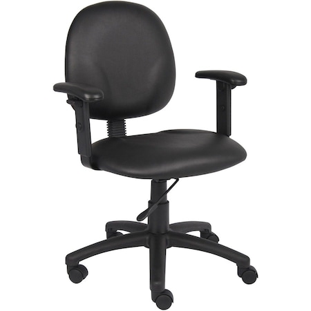 Boss Vinyl Task Chair, Armless, Black B9090-CS