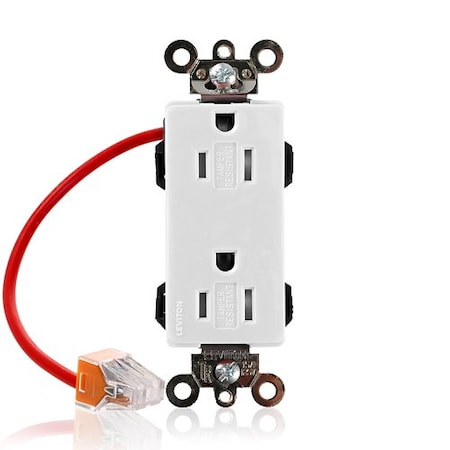 Leviton PlugsandReceptacles, 15A, 125VAC, Wht, Nylon MT162-SCW