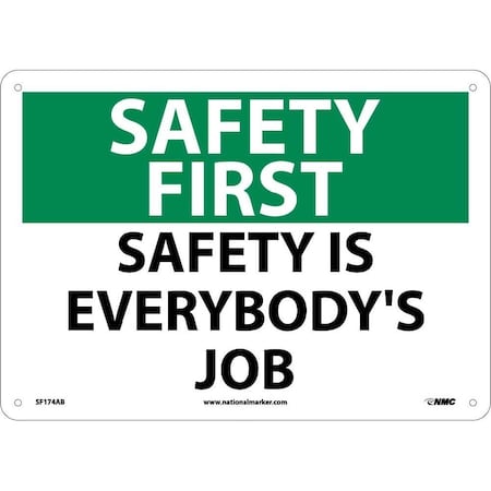 Nmc Safety First Safety Is Everybody'S Job Sign, SF174AB SF174AB